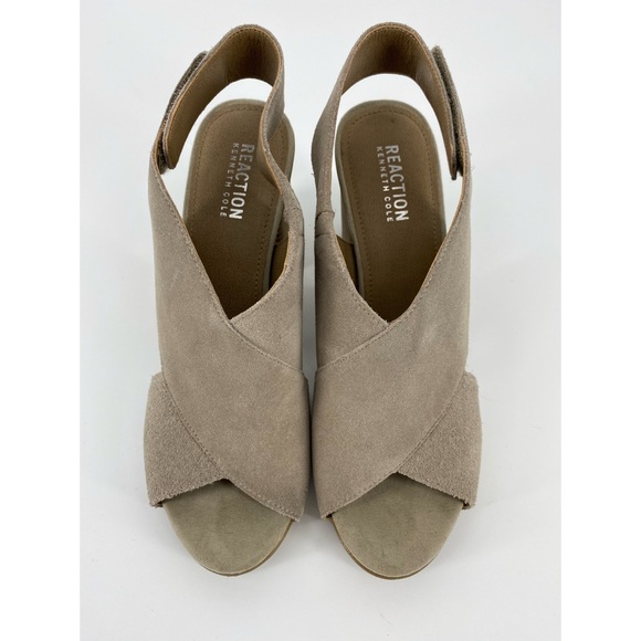 Kenneth Cole Beige Brown Cari Love Suede Leather Heels - Picture 3 of 8